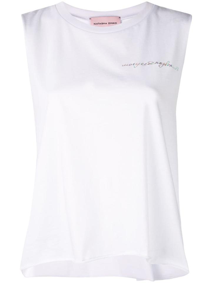 Natasha Zinko Contrast Print Tank Top - White