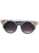 Jimmy Choo Eyewear Crystal Embellished Carryover Sunglasses - Grey
