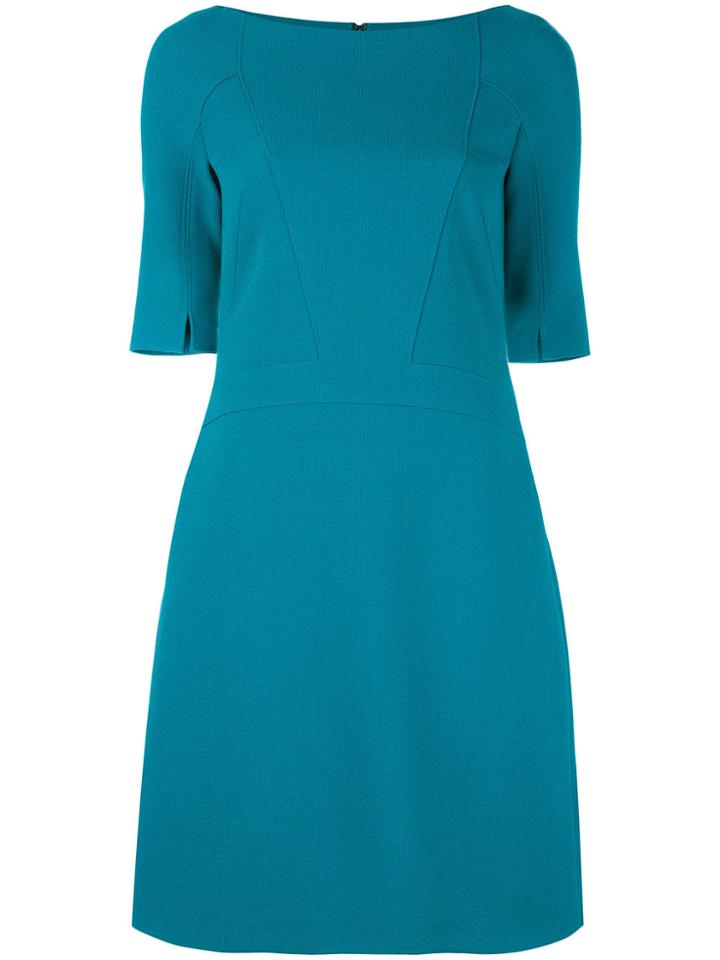 Talbot Runhof Short Sleeve Shift Dress - Blue