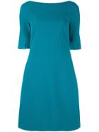 Talbot Runhof Short Sleeve Shift Dress - Blue