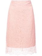 Nina Ricci Lace Midi Skirt - Pink & Purple