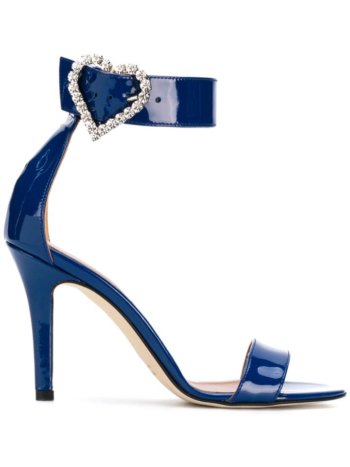 Paris Texas Heart Buckle Sandals - Blue