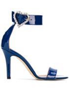 Paris Texas Heart Buckle Sandals - Blue