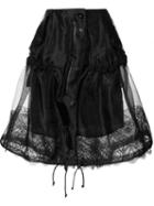 Sacai Organza Drawstring Skirt, Women's, Size: 2, Black, Cupro