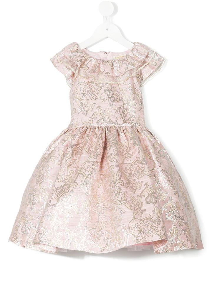 David Charles Kids - Floral Dress - Kids - Polyester/acetate - 5 Yrs, Pink/purple