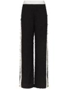 Balmain Tweed Button Panel Trousers - Black
