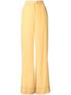 N Duo Flared Trousers, Women's, Size: 36, Yellow/orange, Silk