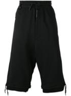 Y-3 Drawstring Detail Shorts, Men's, Size: Small, Black, Cotton