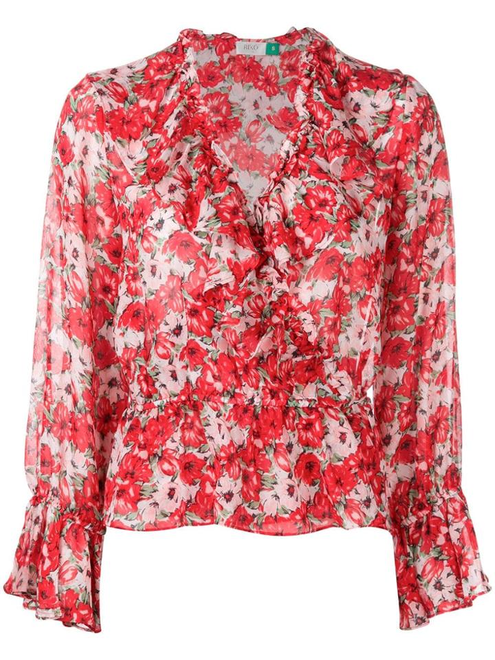 Rixo London Diana Cross Blouse - Red
