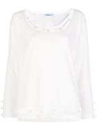 Blumarine Pearl Embellished Knitted Top - Nude & Neutrals