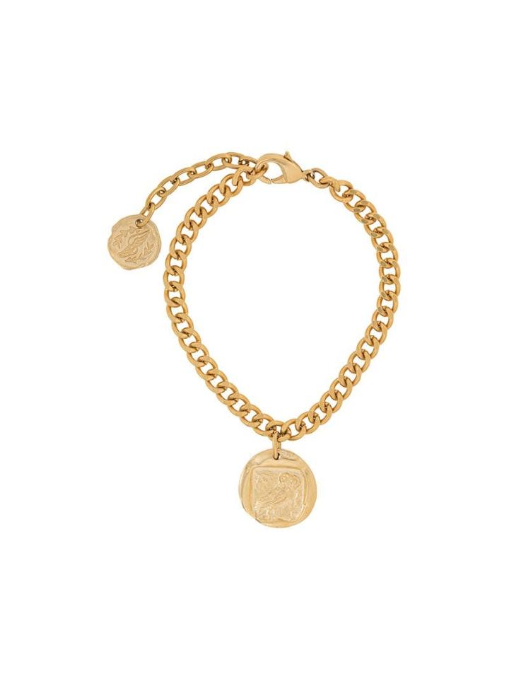 Ancient Greek Sandals Owl-embossed Anklet - Gold