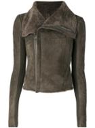 Rick Owens - Classic Biker Jacket - Women - Polyester/cupro/cashmere/ram Leather - 40, Brown, Polyester/cupro/cashmere/ram Leather