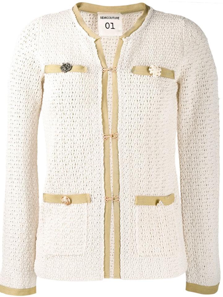Semicouture Crochet Blazer - Neutrals