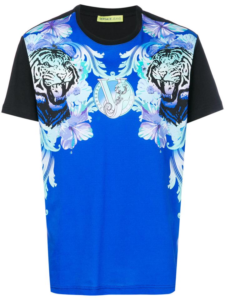 Versace Jeans Contrast Sleeve T-shirt - Multicolour