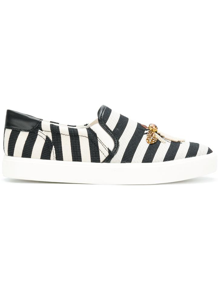 Sam Edelman Striped Bee Detail Sneakers - White