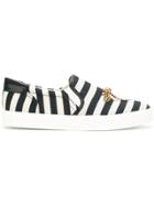 Sam Edelman Striped Bee Detail Sneakers - White