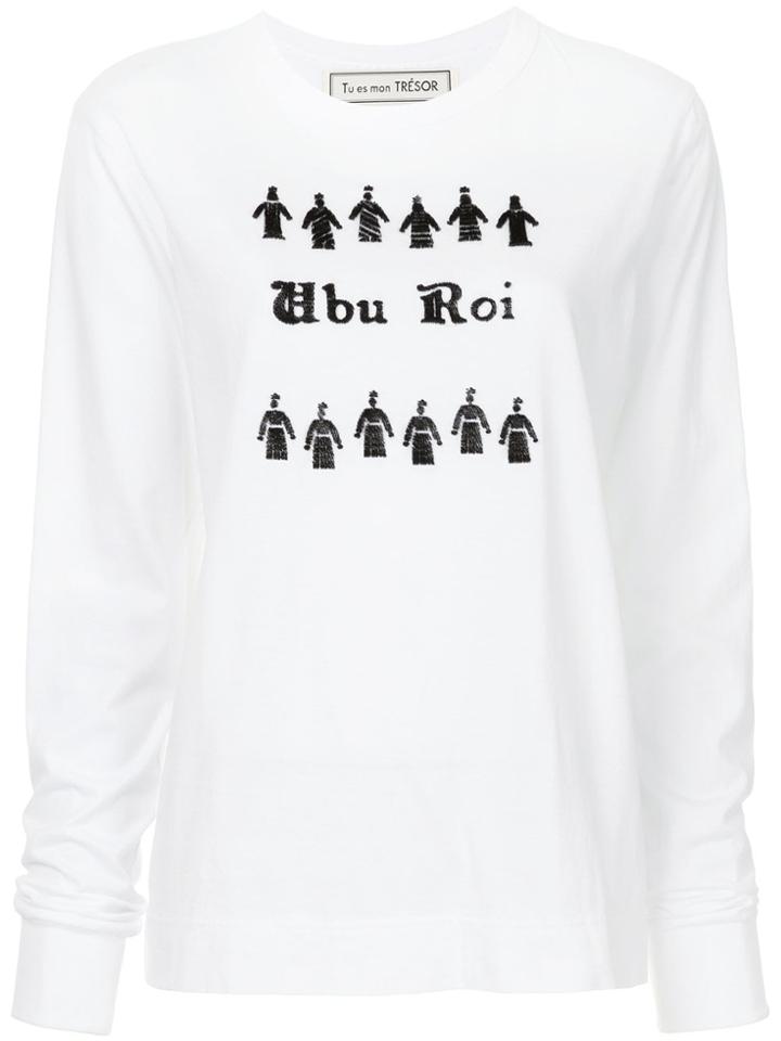 Tu Es Mon Trésor Long Sleeve Sweatshirt - White