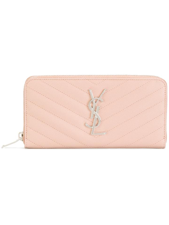 Saint Laurent Zip Around Purse - Pink & Purple