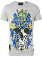 Philipp Plein Print T-shirt, Men's, Size: Small, Grey, Cotton