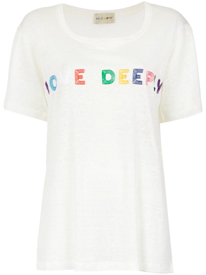 Andrea Bogosian 'love Deeply' Embroidery T-shirt - White