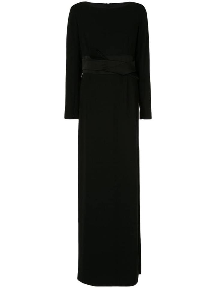 Paule Ka Evening Gown With Bow Detail - Black