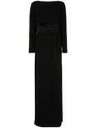 Paule Ka Evening Gown With Bow Detail - Black