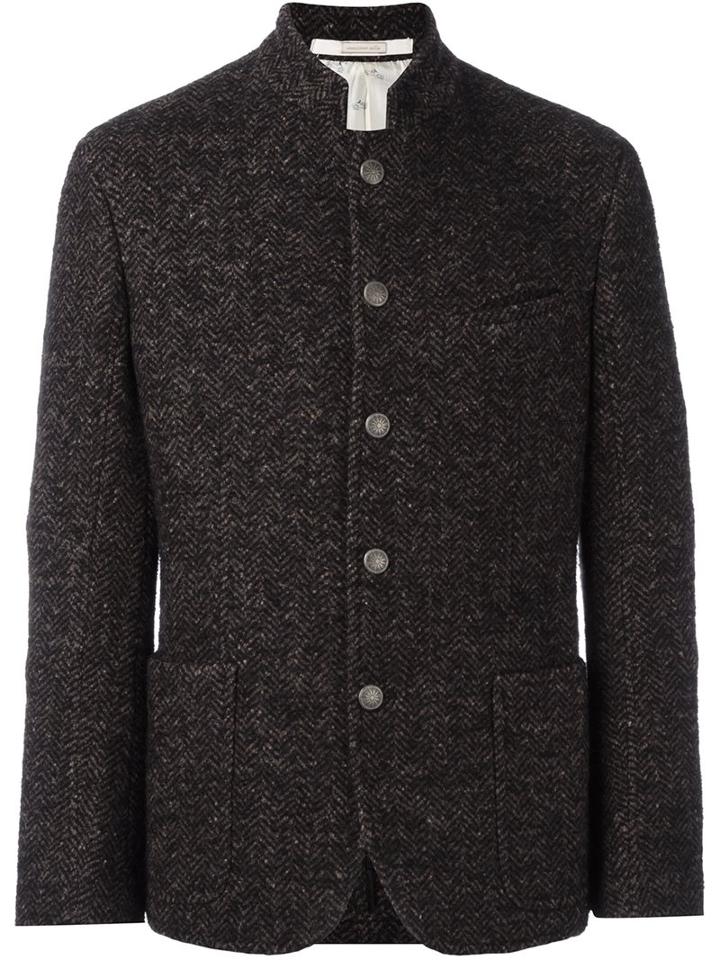 Massimo Alba Tweed Shirt Jacket, Men's, Size: 52, Brown, Polyamide/viscose/mohair/virgin Wool