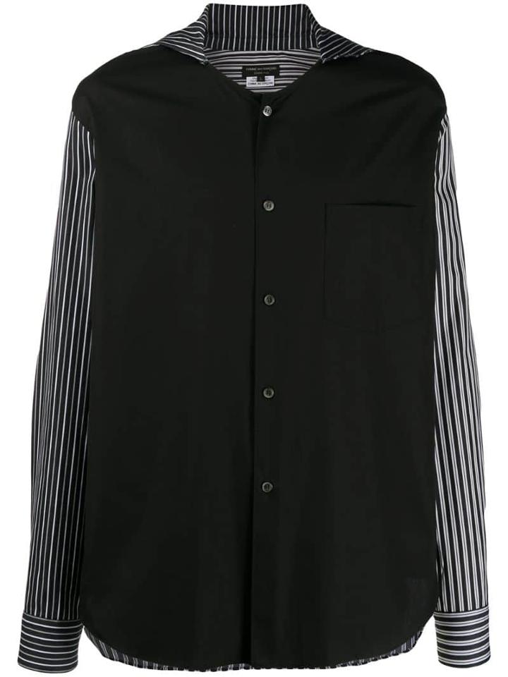 Comme Des Garçons Homme Plus Striped Panelled Shirt - Black