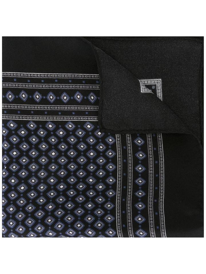Dolce & Gabbana Patterned Pocket Square, Men's, Black, Silk
