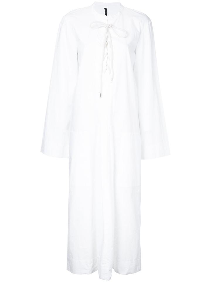 Bassike - Pleat Front Sack Dress - Women - Cotton - 12, White, Cotton