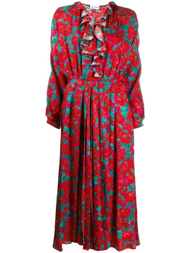 Magda Butrym Ruffled Neckline Dress - Red