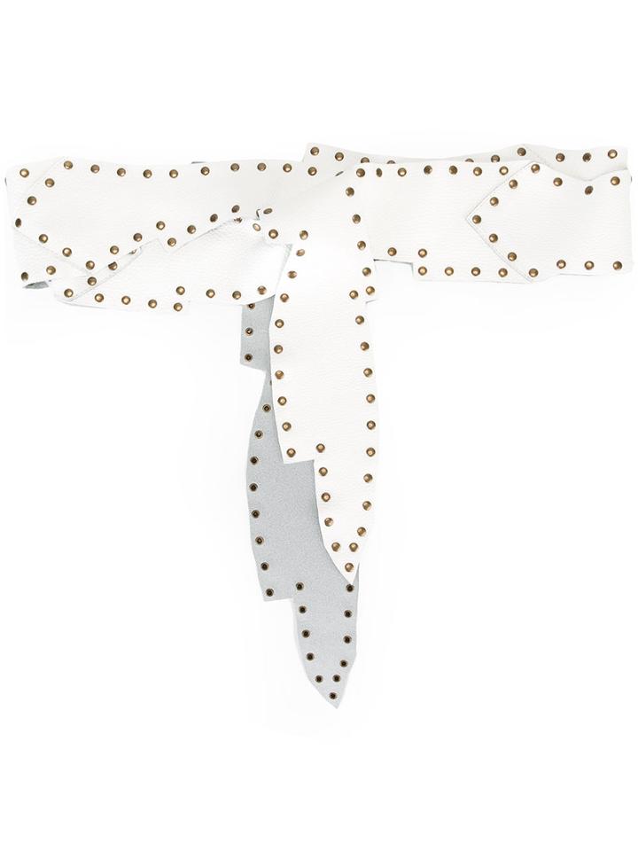 Philosophy Di Lorenzo Serafini Studded Waistbelt, Women's, Size: Small, White, Calf Leather