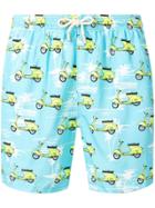 Mc2 Saint Barth Scooter Print Swim Shorts - Blue