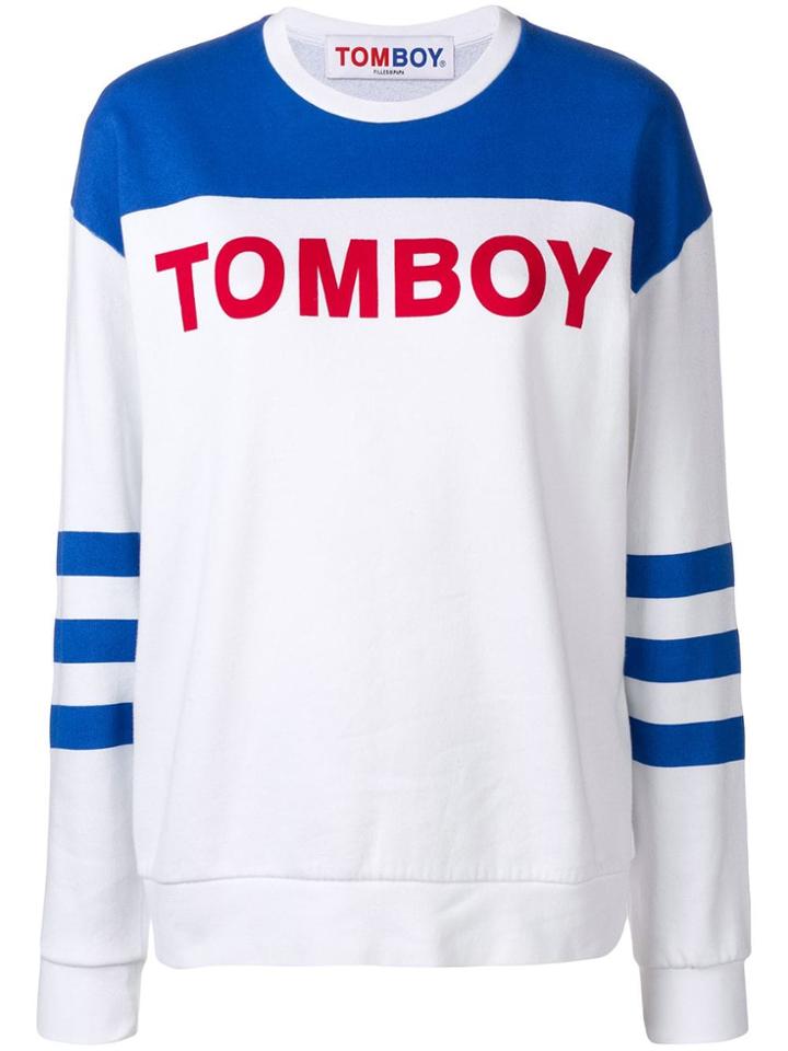 Filles A Papa Longsleeved Slogan Sweatshirt - White