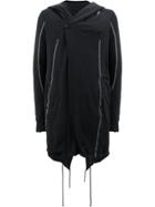Masnada Exposed Seam Hooded Jacket - Black