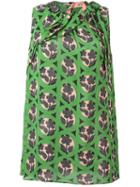 No21 Flower Print Blouse, Women's, Size: 44, Green, Viscose/glass/metal