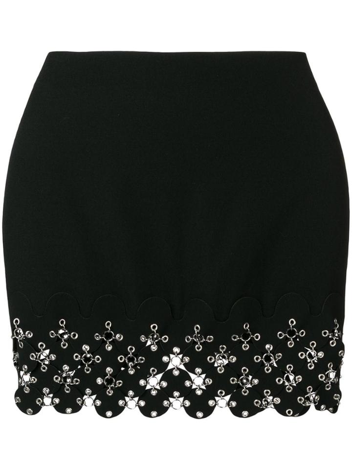 Paco Rabanne Cut-out Trim Mini Skirt - Black