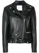 Gaelle Bonheur Cropped Biker Jacket - Black