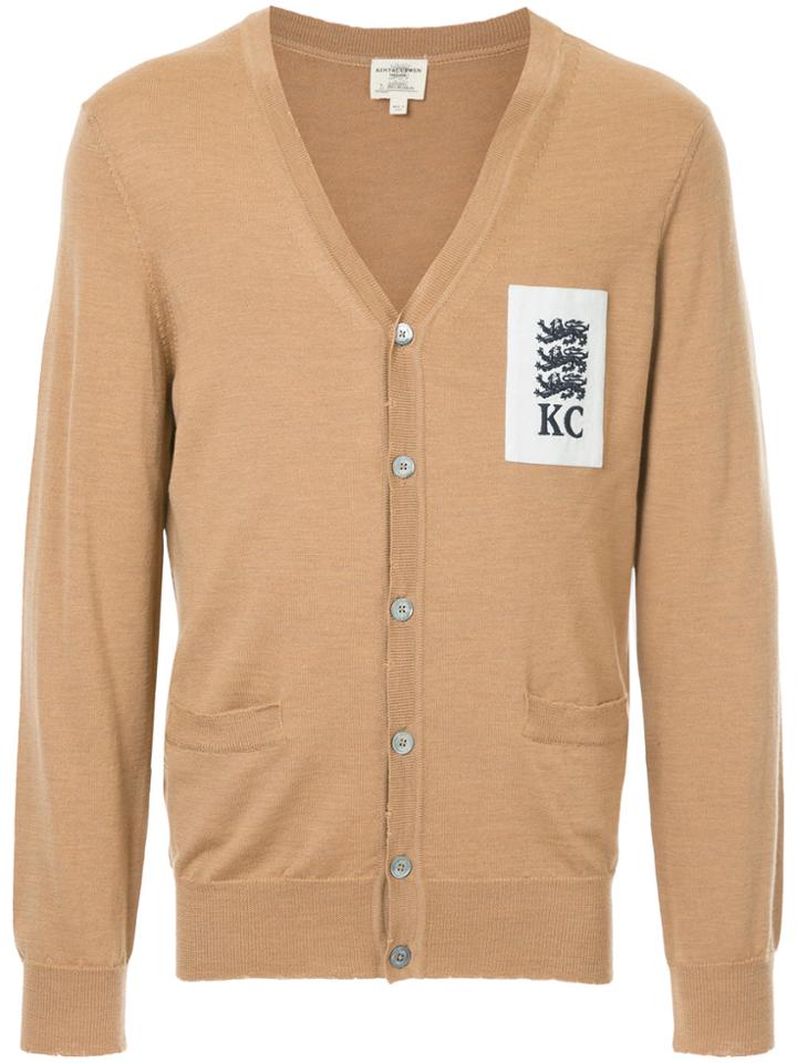 Kent & Curwen Lion Patch Cardigan - Brown