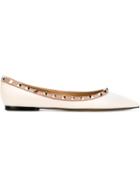 Valentino Rockstud Ballerinas, Women's, Size: 35, Nude/neutrals, Leather/metal Other