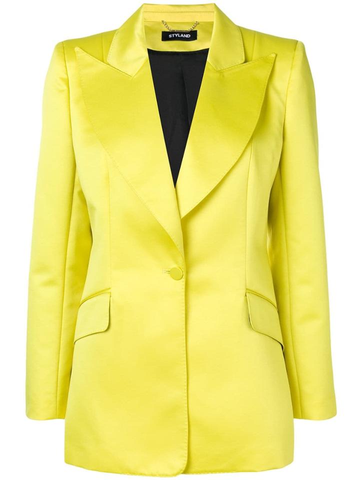 Styland Peaked Lapel Blazer - Yellow