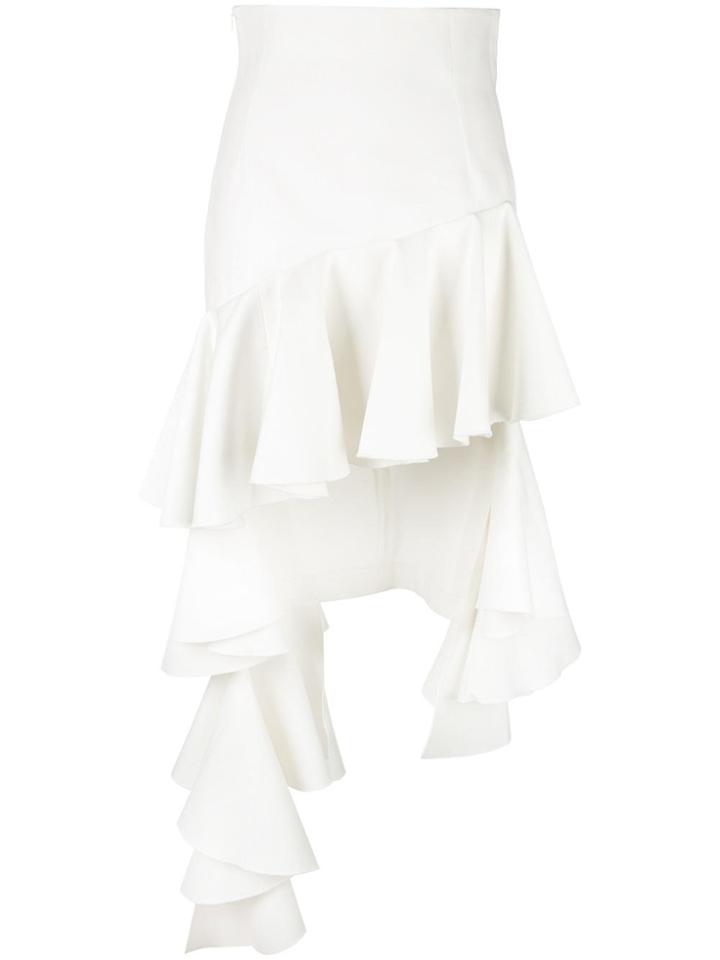Jacquemus Ruffled Asymmetric Skirt - White