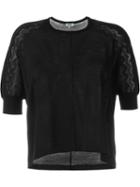 Kenzo High Low Wavy Knit Top, Women's, Size: Large, Black, Wool
