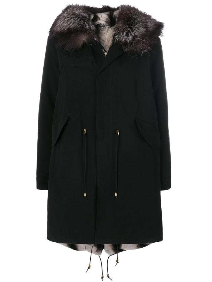 Furs66 Lined Hooded Parka - Black