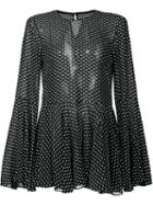 Rosetta Getty Point D'esprit Blouse, Women's, Size: 4, Black, Silk/viscose/polyester