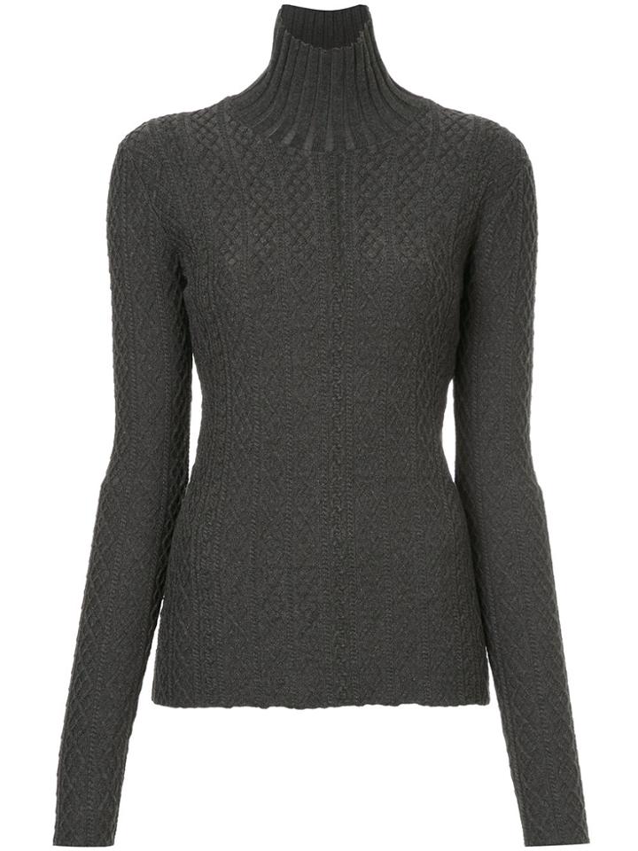 Le Ciel Bleu Roll-neck Fitted Sweater - Grey