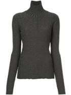 Le Ciel Bleu Roll-neck Fitted Sweater - Grey