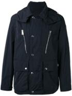Moncler Hooded Parka Jacket, Men's, Size: 4, Blue, Polyester