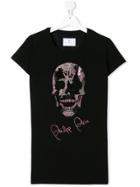 Philipp Plein Junior Teen Skull Crystal-embellished T-shirt - Black