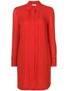 Tory Burch Pleated Shirt Dress - Red